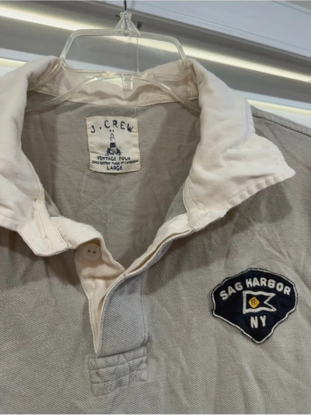 VintageJ. Crew Men's Short-Sleeve Polo Shirt in Light Gray - Sag Harbor NY Patch